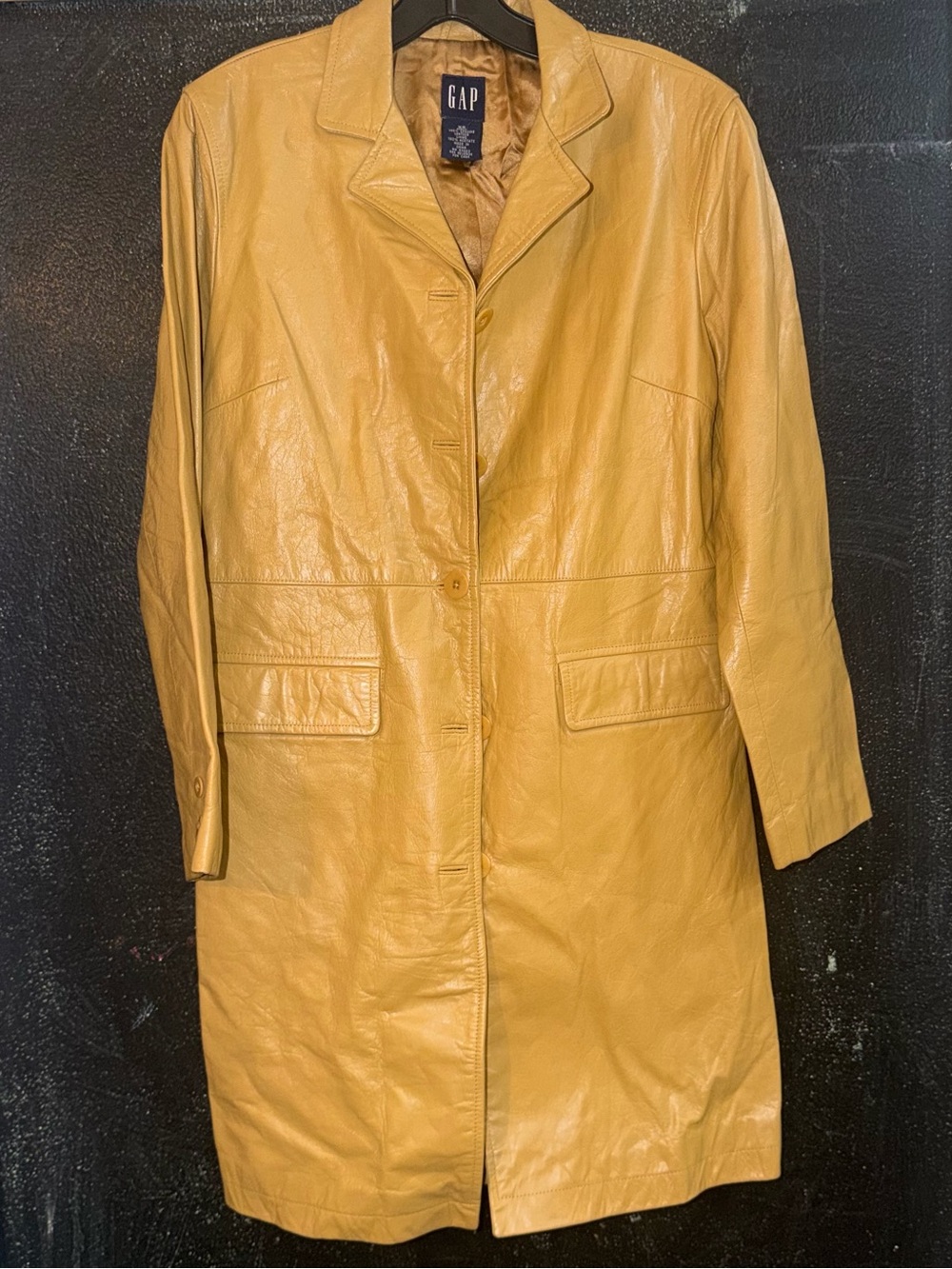 Vintage (Y2K era)GAP genuine leather long coat, size XS